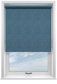 Flori Faux Suede (Blackout), Blue Jean - Roller Blind